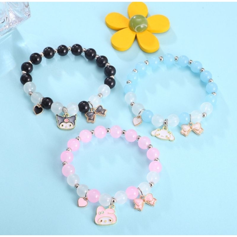 Ome gelang boba pearl kepala sanrio