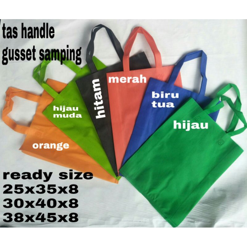 

(ISI 12 pcs) Tas hajatan 25x35x8cm / Tas souvenir / Tas spunbond / Tas gusset samping