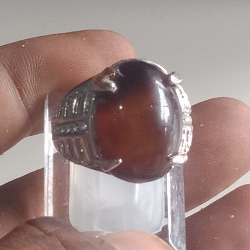 Cincin Batu Akik Kecubung Teh Asli NTD