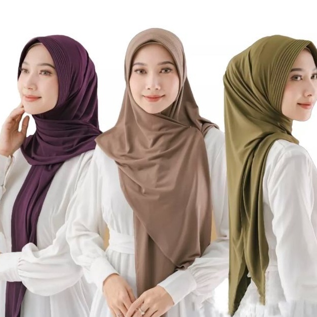 V44859 HIJAB SEGITIGA PET INSTAN JERSEY PREMIUM JILBAB INSTAN JERSEY SEGITIGA PED