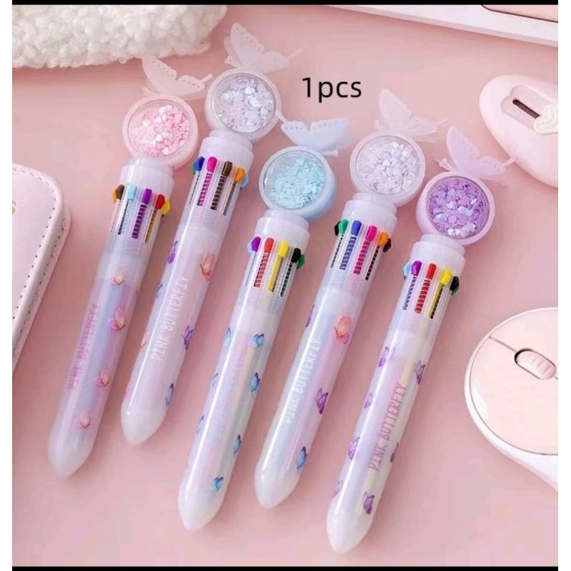 

Pulpen/pen 10 warna gliter
