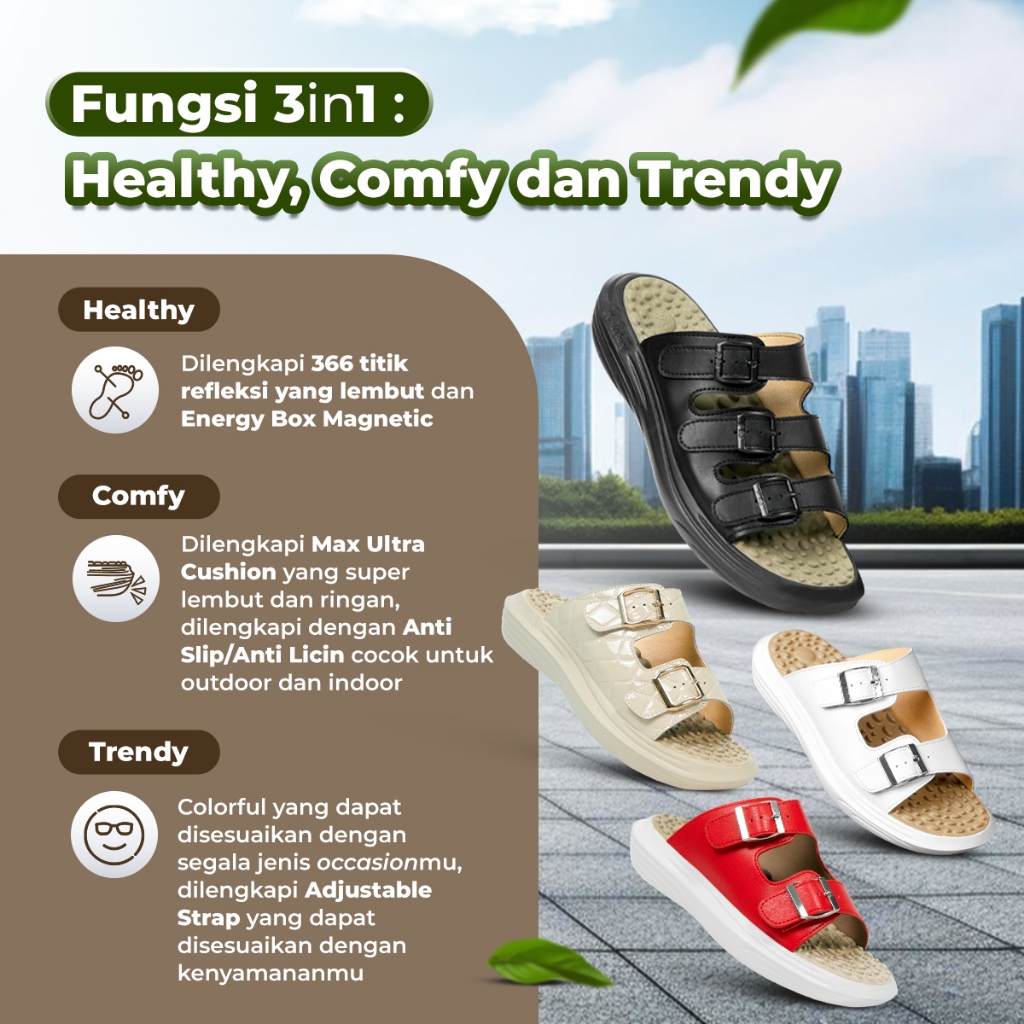 [SPECIAL EDITION] Jaco Kozuii Kwalk Energy New Colourful Series Sandal Terapi Kesehatan Refleksi K-Walk-1