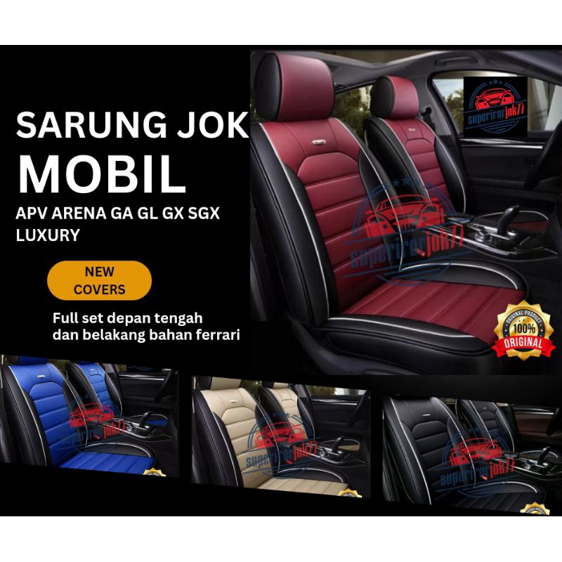 sarung jok mobil APV ARENA GA GL GX SGX LUXURY full set bahan premium ferrari