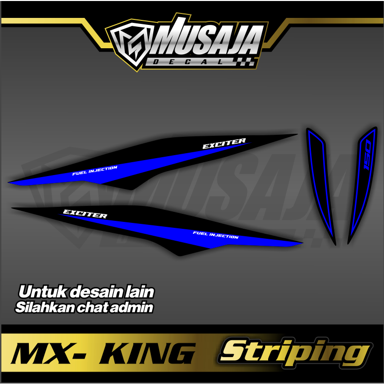 striping list mx king hitam biru bebas custom