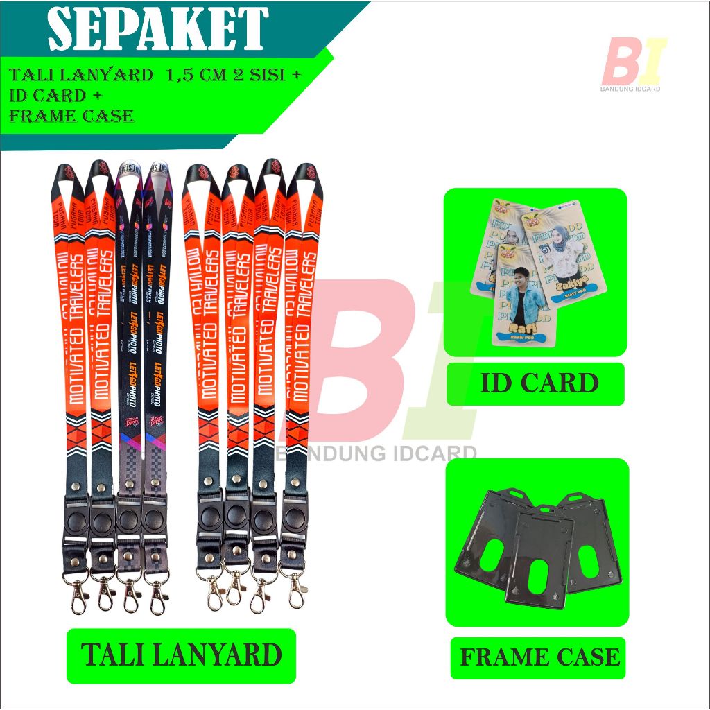 

SEPAKET Tali lanyard id card + case desain custom /sepaket tali lanyard id card printing + case desain bebas