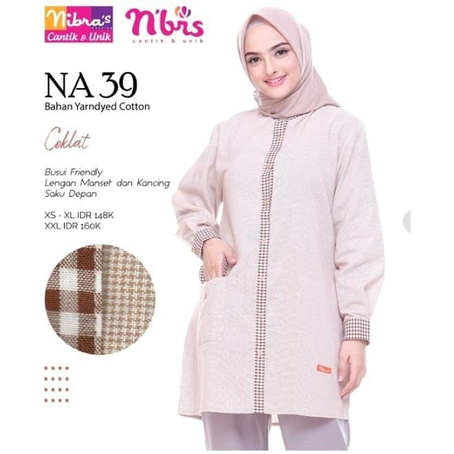Nibras NA 039 Coklat Atasan Wanita Dewasa Terbaru || Pakaian Wanita || Atasan Kemeja