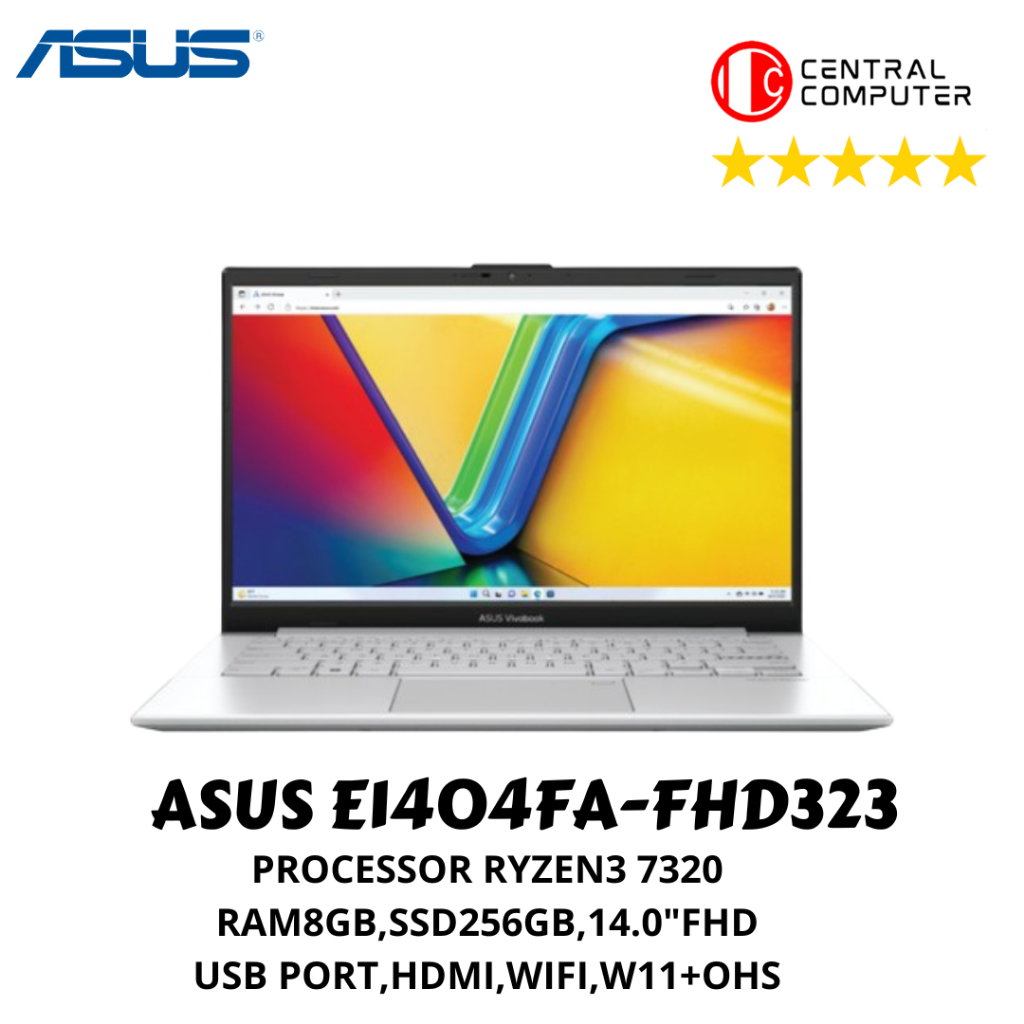 LAPTOP ASUS E1404FA-FHD323 RYZEN 3/7320U/RAM 8GB/SSD 256GB/W11OHS/14FHD/SILVER