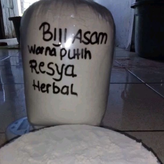 

Bubuk biji Asam warna Putih kemasan1kg