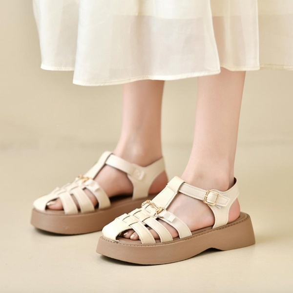 Sendal Wanita Sendal Tali Wedges Docmart Gesper Korean Style 1632