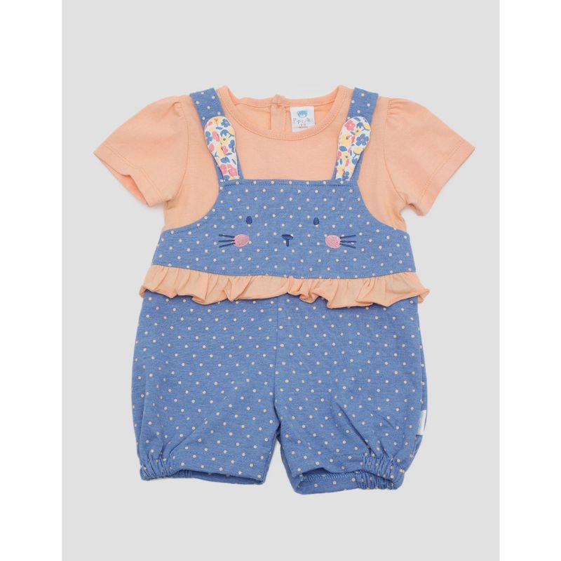 Baju Overall Bayi Perempuan 6 12 Bulan Motif Kucing Pipiniko