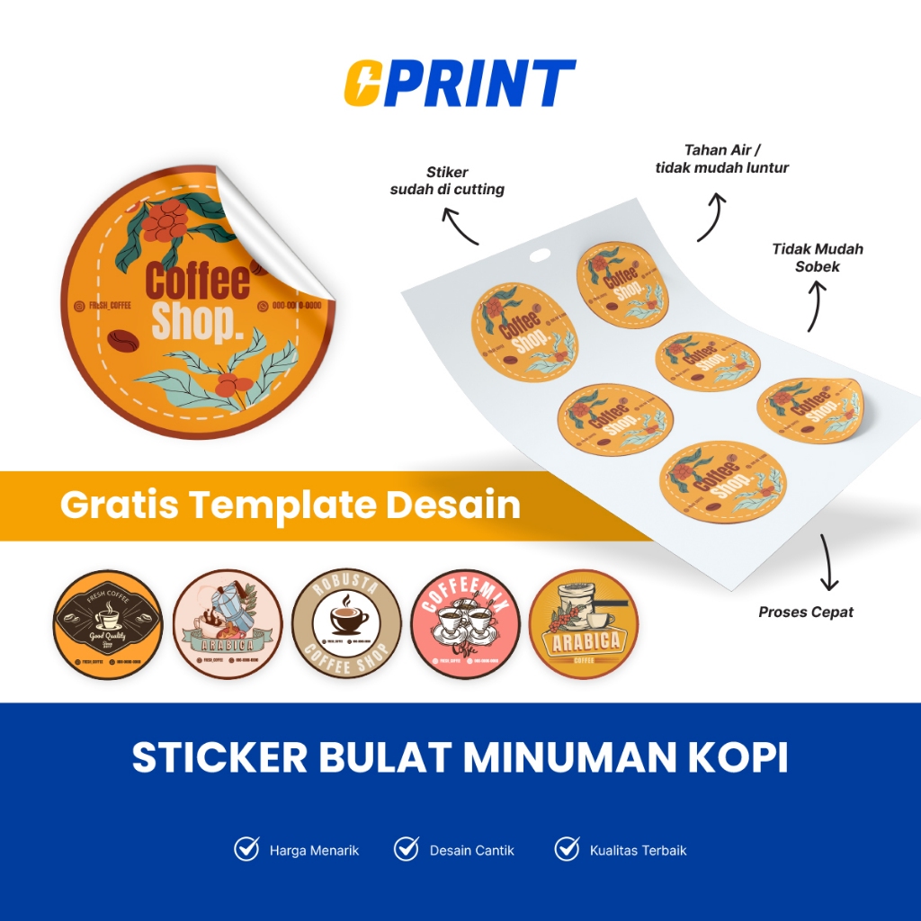 

Stiker Bulat Vinyl Susu Anti Air Custom Label Minuman Kopi Free Template