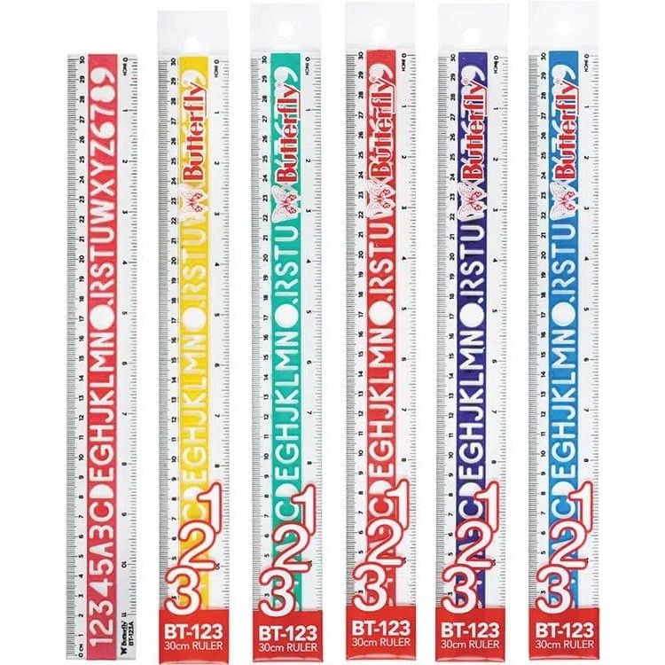 

RULER / GARISAN / PENGGARIS PLASTIC / PENGGARIS PLASTIK / PENGGARIS WARNA / PENGGARIS BUTTERFLY BT123