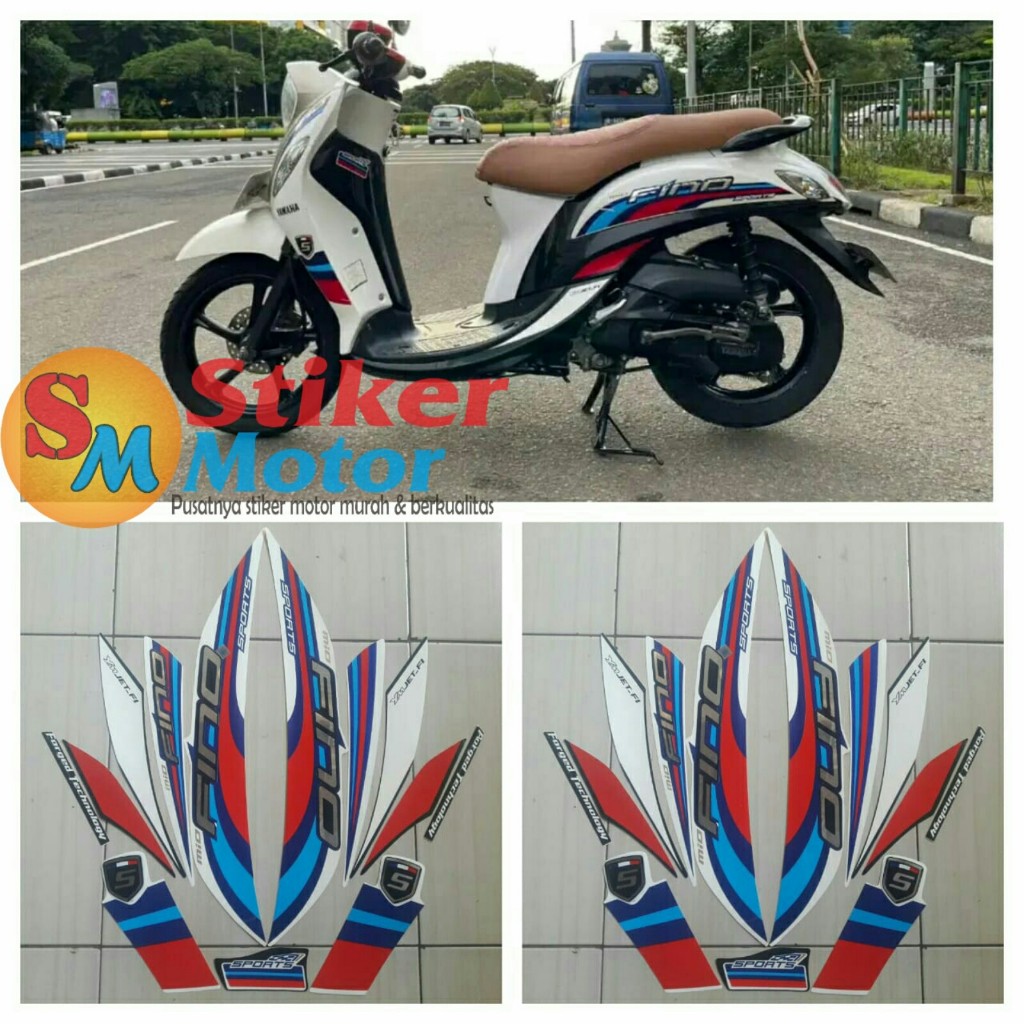 STRIPING STICKER LIS LES POLET BODY MOTOR FINO SPORTS 2015 PUTIH