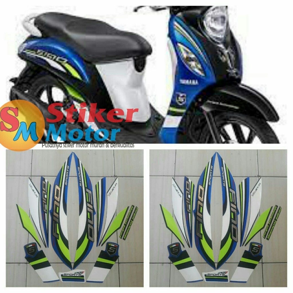 STRIPING STICKER LIS LES POLET BODY MOTOR FINO SPORTS 2015 BIRU