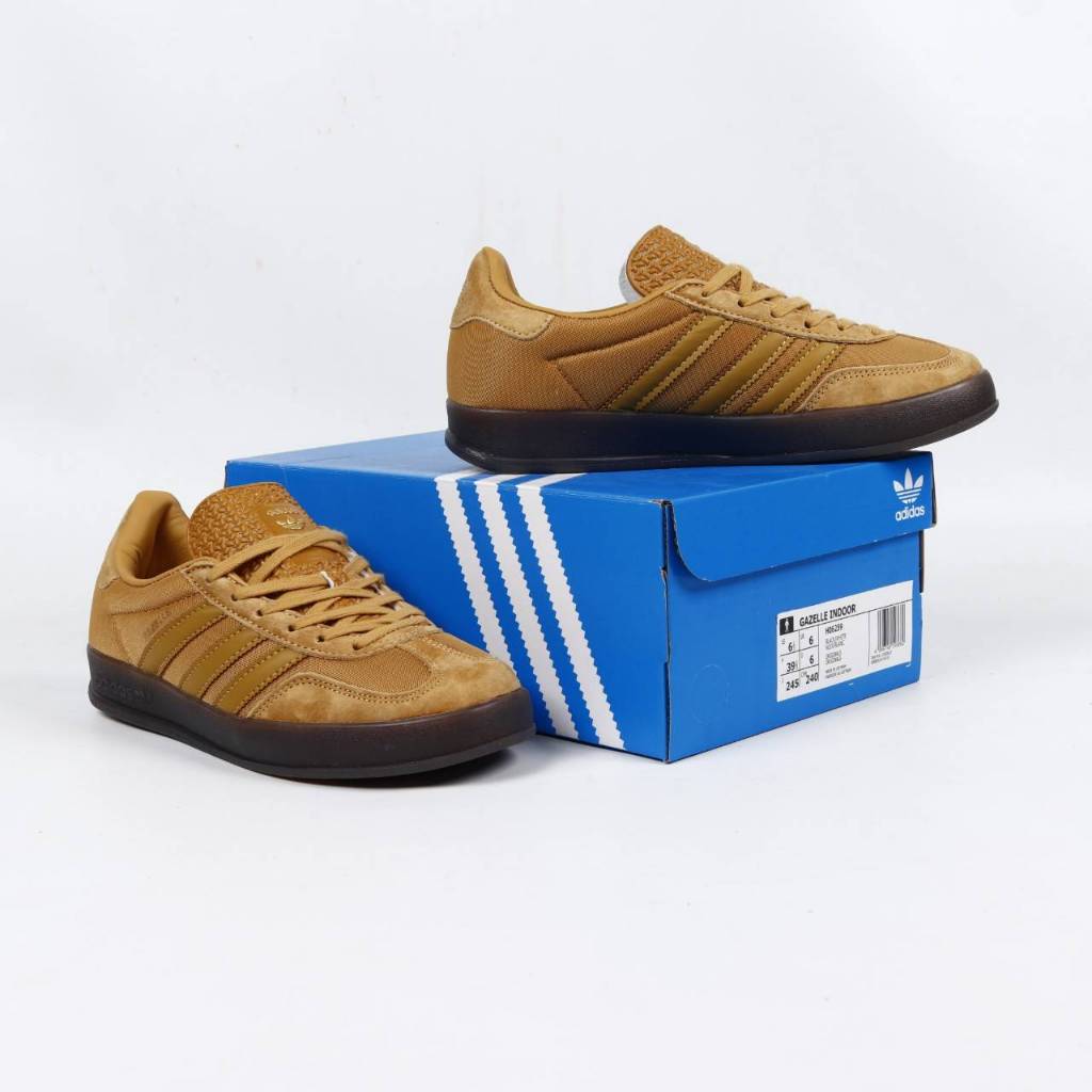 SEPATU ADIDAS GAZELLE INDOOR MESA BROWN GUM H06269 ORIGINAL BNIB FULL TAG BARCODE BAHAN LEATHER KULI