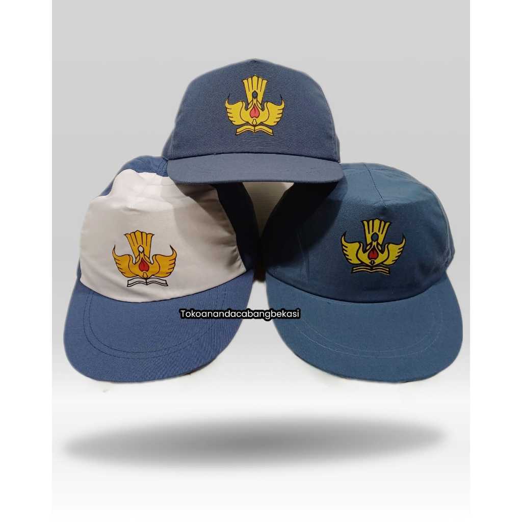 Topi Sekolah SMA Abu - Abu Putih/Abu -Abu Polos