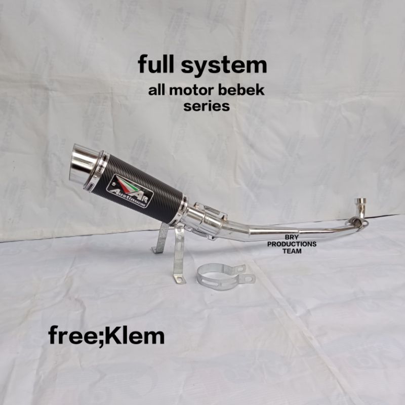 knalpot racing AR AUSTIN karbon. untuk motor BEBEK ALL VARIAN/Type.jupiter.supra.karisma.revo