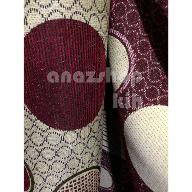 KAIN SOFA METERAN / KAIN CHENNIL CENIL / MOTIF BULAT / KAIN JOK SOFA TERBAIK (100x143cm)
