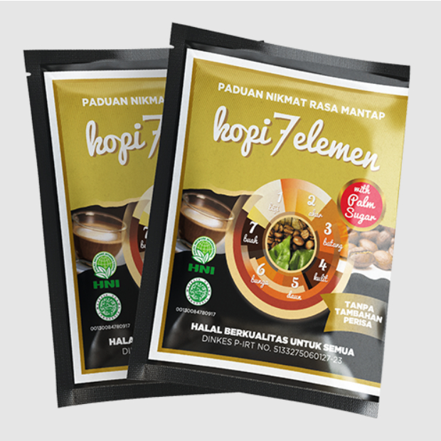 

eceran SEVEL KOPI 7 ELEMEN PREMIUM 1 saset kopi herbal