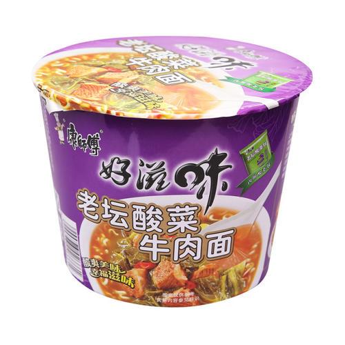 

康师傅老坛酸菜方便面桶装mie kaleng instan kangshifu sayur asin