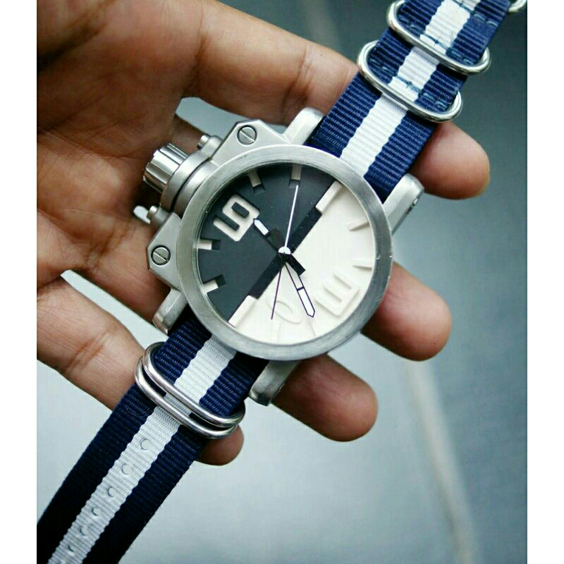 jam tangan pria gahar 0akley Gearbox Split Dial watch