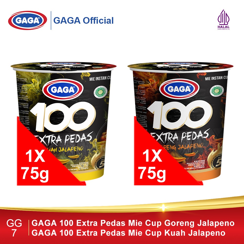 GAGA Mie Cup Goreng Jalapeno 1 PCS, GAGA Mie Cup Kuah Jalapeno 1 PCS (GG7)