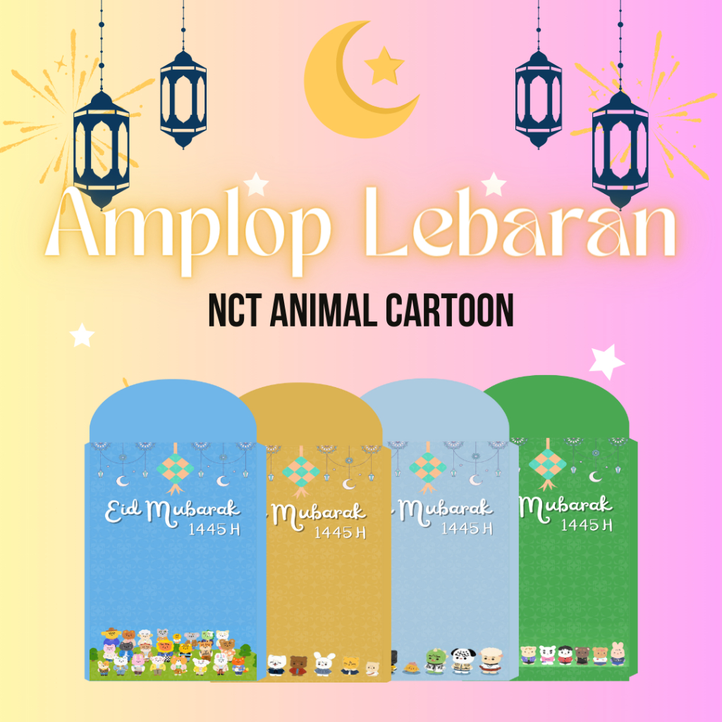 

[16x7.5 cm] Amplop Lebaran Idul Fitri NCT Animal Cartoon Murah