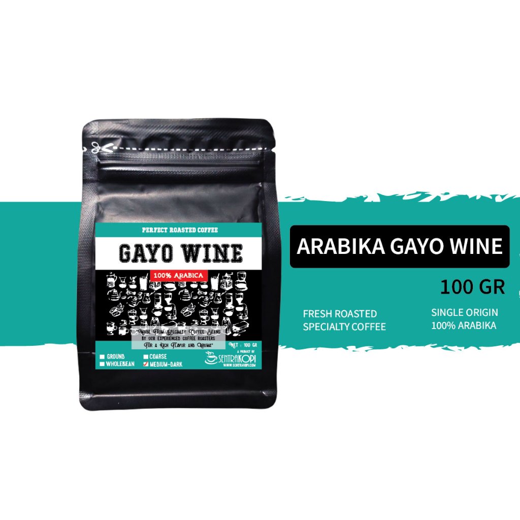 

Arabika Gayo Wine 100 Gr - Kopi Bubuk / Biji - Premium Arabica Coffee by Sentra Kopi