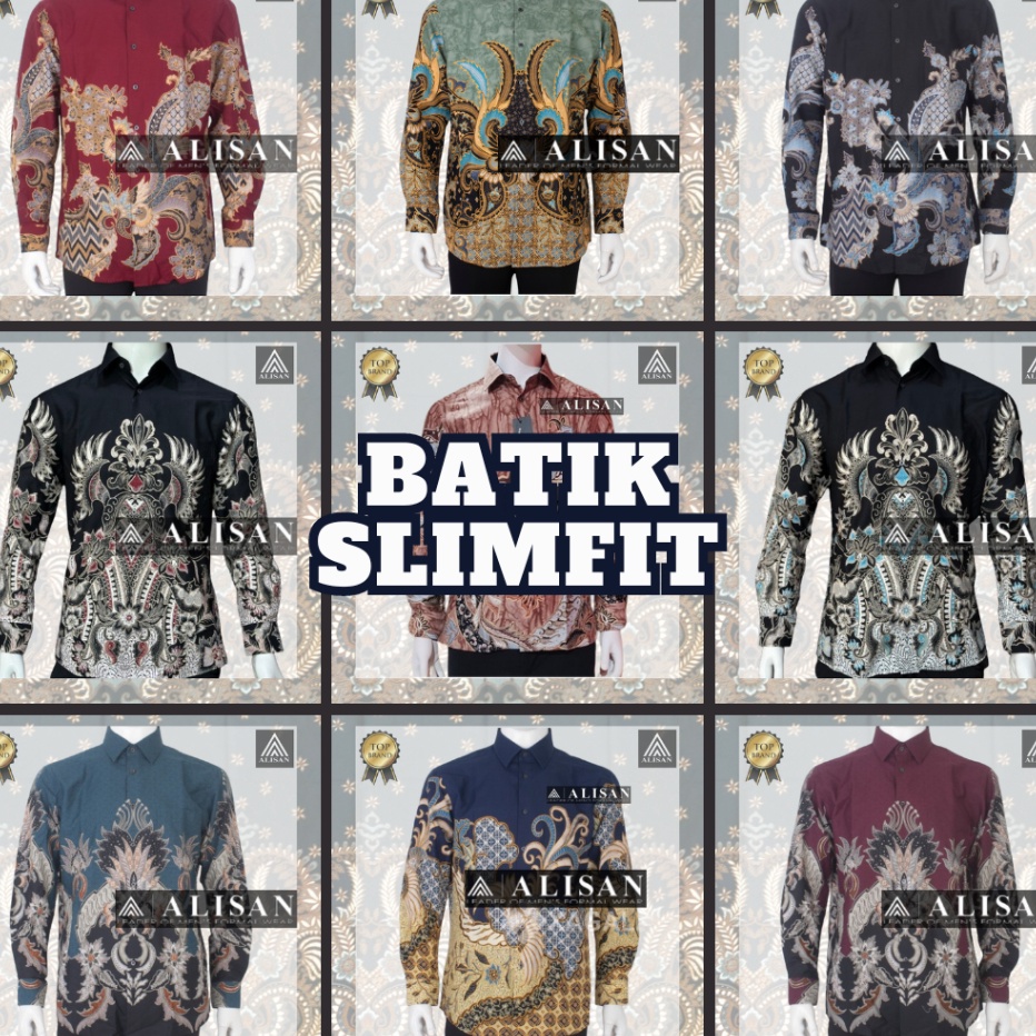 Jangan Sampai Kehabisan KEMEJA ALISAN TERMURAH ALISAN BATIK LENGAN PANJANG BATIK PRIA SLIMFIT BATIK 
