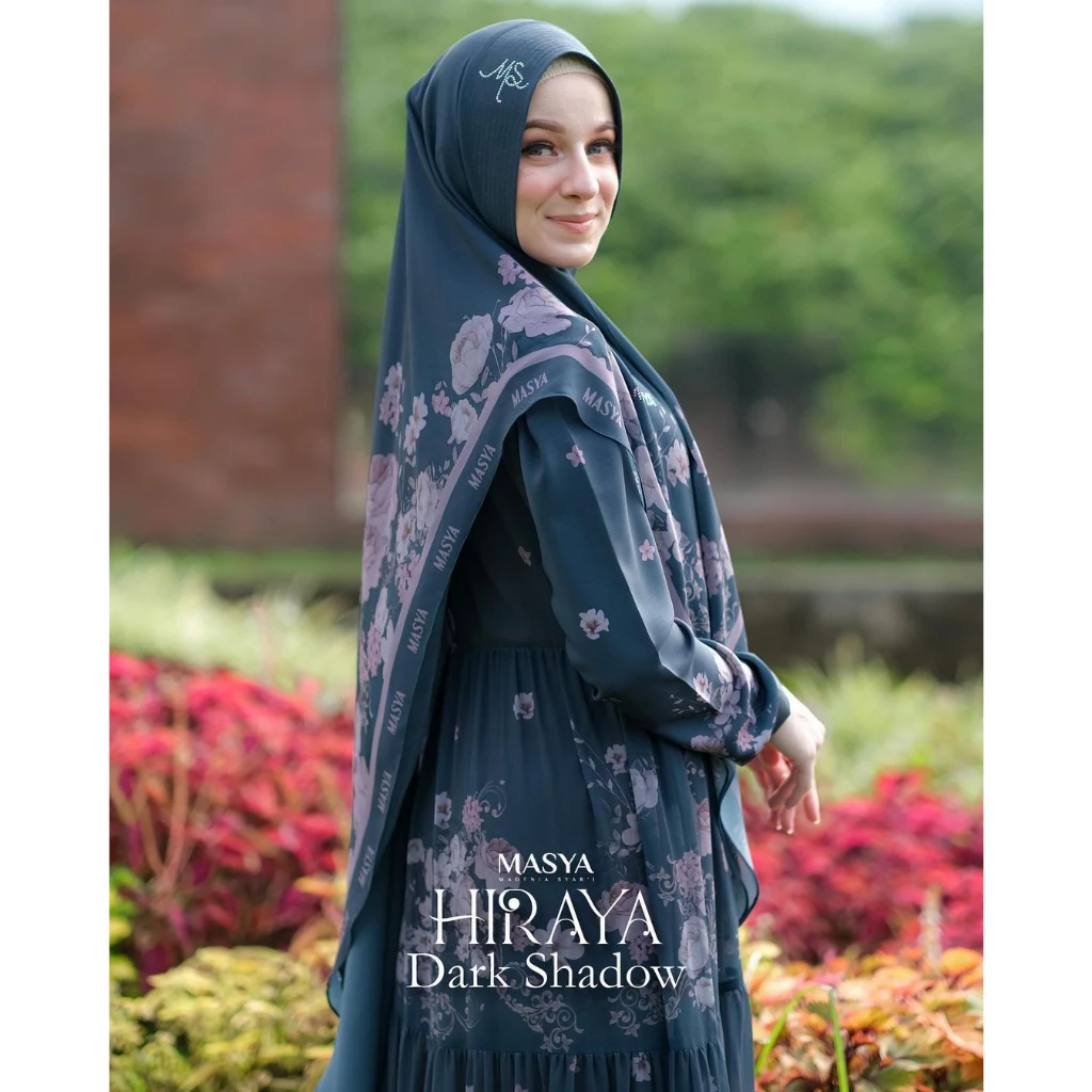 Set Gamis Dress Ceruty Babydoll Printing Premium Syari Branded Hitam - Ungu - Jetblack - Merah Maroo