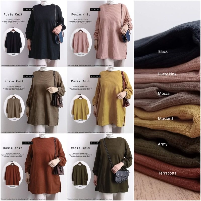 ROSIE • DEVE KNIT BY ZAHARA BLOUSE JUMBO KAOS UNIQLO KNIT