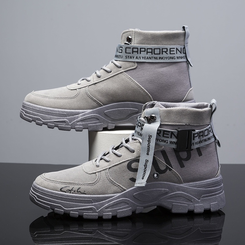 Sepatu Boot Pria Terbaru Spatu Cowok Import ala Korea Boots Fashion Cowok Sepatu Kerja Security Satp