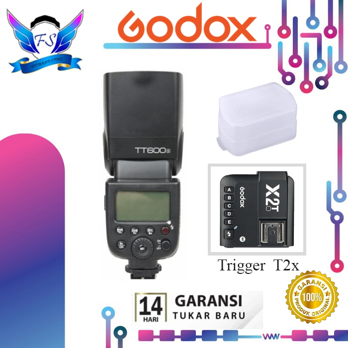 Paket Godox TT600S TT600 S + Trigger Godox X2T Sony Free Diffuser