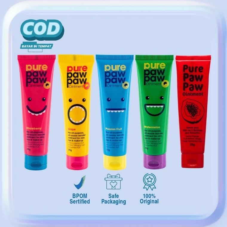 KODE O87K Pure Paw Paw Ointment Lip Balm 25 gr Pawpaw Original Strawberry Grape Passion Fruit Waterm
