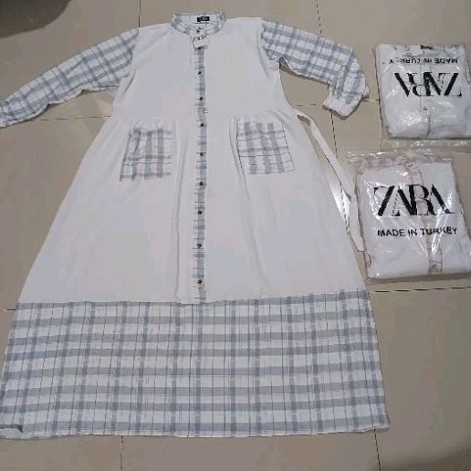 GAMIS PUTIH ZARA BAHAN KRINGKEL