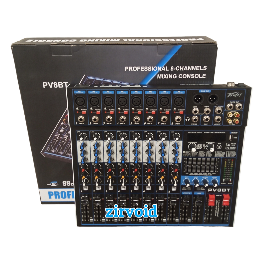PEAVEY PV8BT AUDIO MIXER 8 CHANNEL PV 8 BT