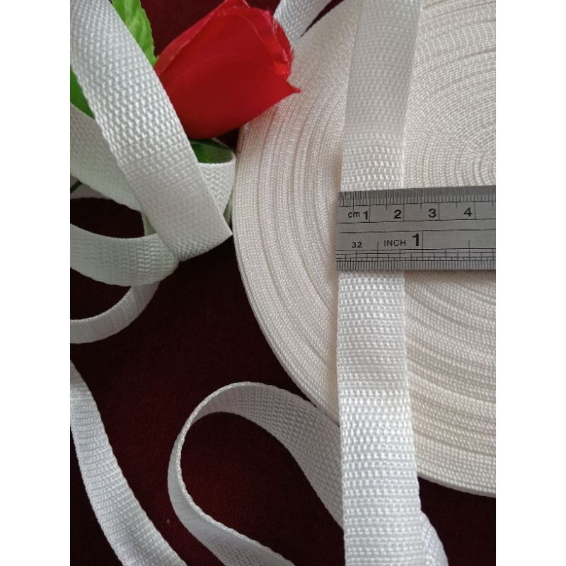 Tali webing/ webing nilon putih2cm isi 23 meter