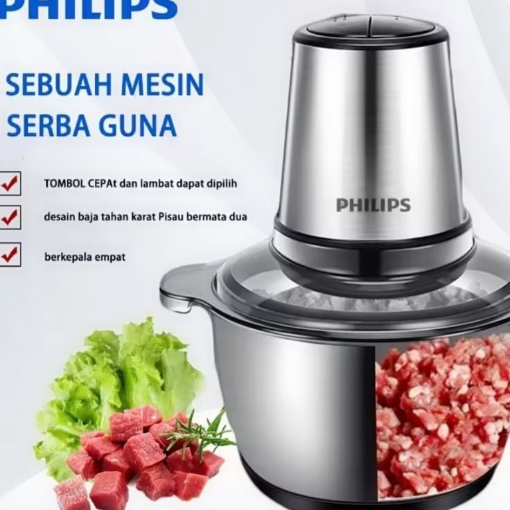 mc BLENDER CHOPPER PHILIPS PENGGILING DAGING SERBAGUNA FOOD PROCESSOR  Terkini