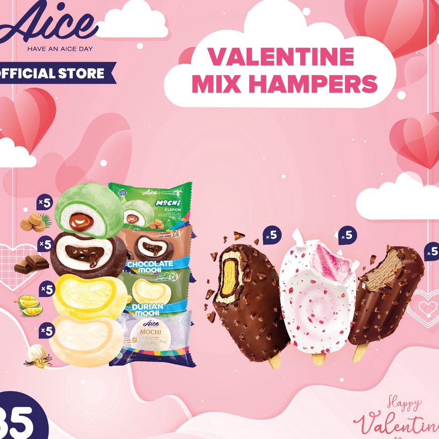 

Free Ongkir Paket Es Krim Aice Ice Cream Special Valentine Mix Es Krim isi 35 pcs hampers