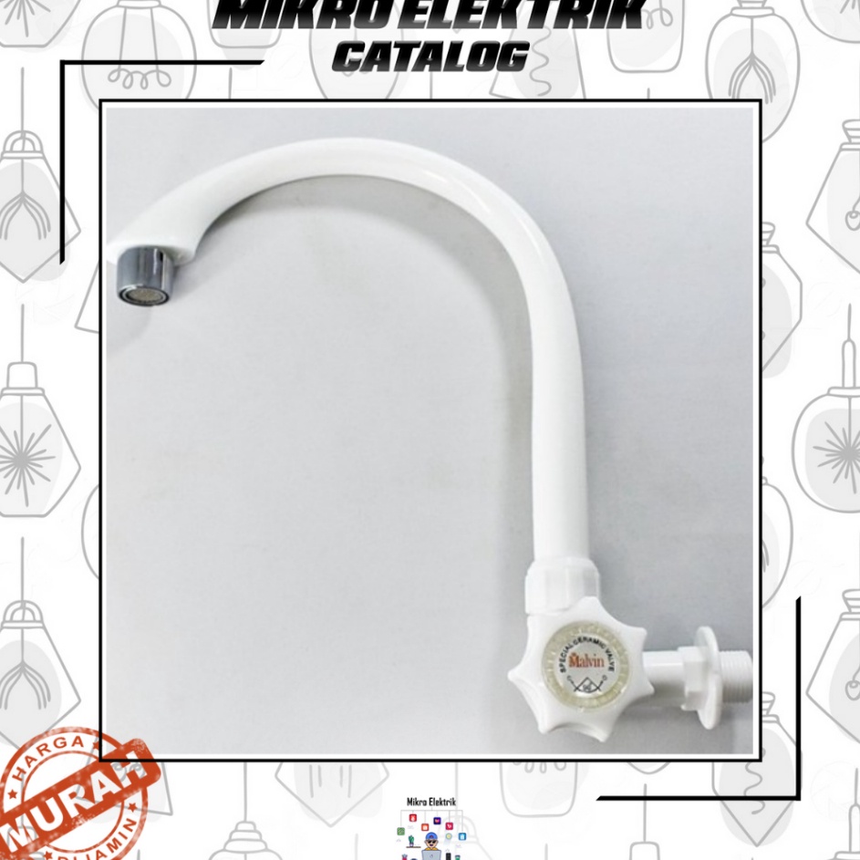 Terbaru Kran Angsa Wastafel Air Cuci Piring Dapur Plastik PVC MALVIN