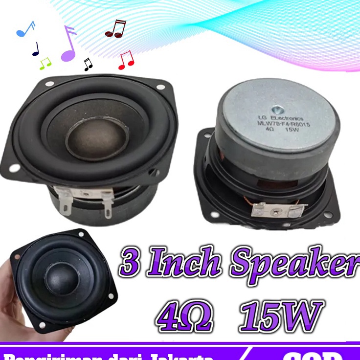 Barang spotMini Subwoofer Speaker 3 Inch 15W High Power HIFI Low Bass 3 in Magnet Tebal Karet Besar l Murah