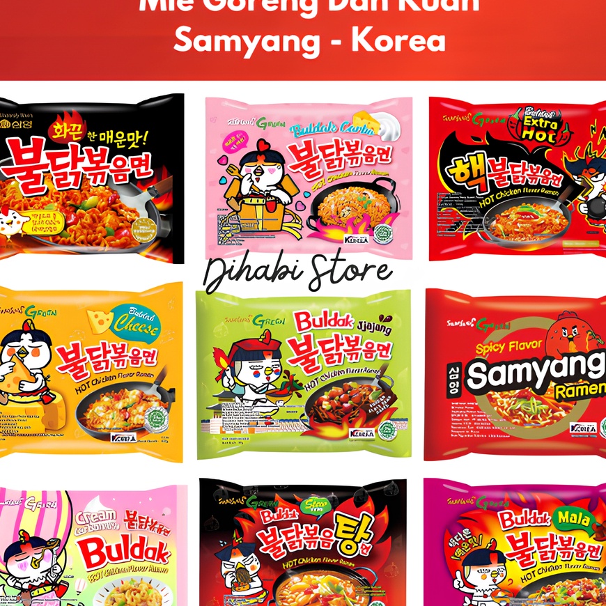 

D2289 Samyang Mie Instan Hot Chicken Ramen Original Buldak Carbonara Extra Hot Cheese Jjajang Ramen Korea