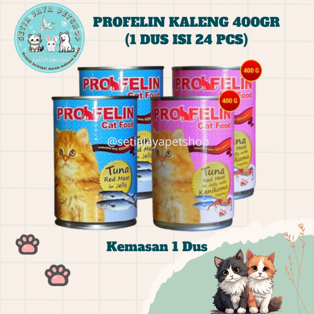 Makanan Kucing - Profelin Kaleng All Varian 400gr (1 Dus Isi 24 Pcs)