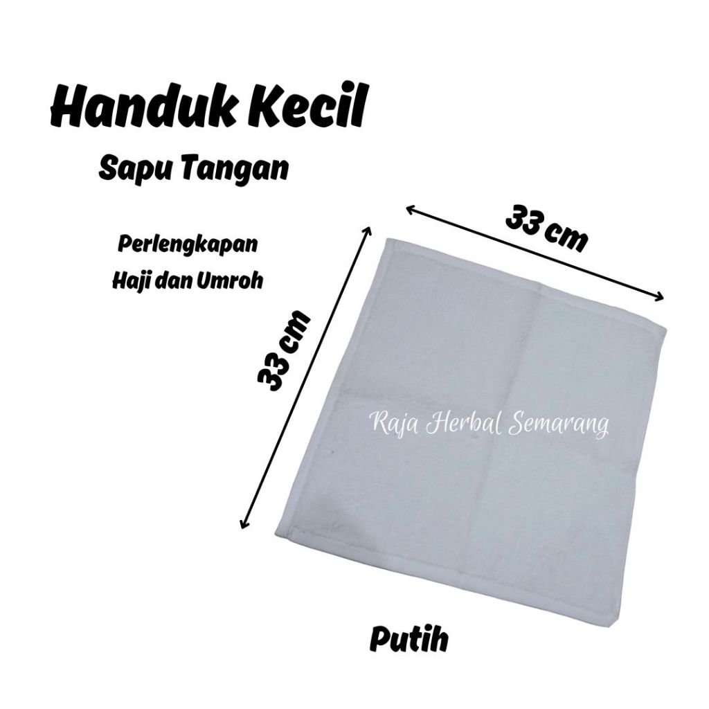 Handuk Umroh Handuk Haji Ukuran Kecil 33 x 33 cm  Sapu Tangan Umroh Sapuh Tangan Haji Handuk Polos H