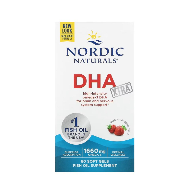 Nordic Naturals DHA Xtra Strawberry 830 mg 60 Softgels