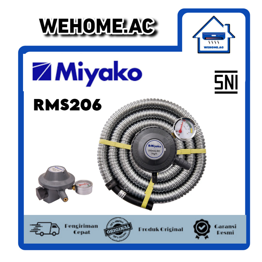 Regulator Gas Miyako RMS-206 Selang Regulator Kompor Selang Kompor