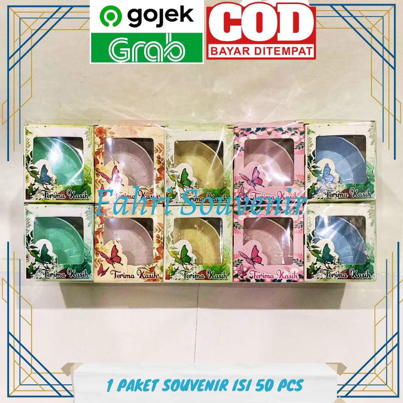 

50 PCS Souvenir Mangkok Daun kemasan Box Warna Box RONDOM