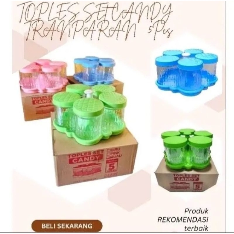 Toples lebaran merk candy 5 set/toples kue hari raya/toples murah/toples model baru/toples viral kek