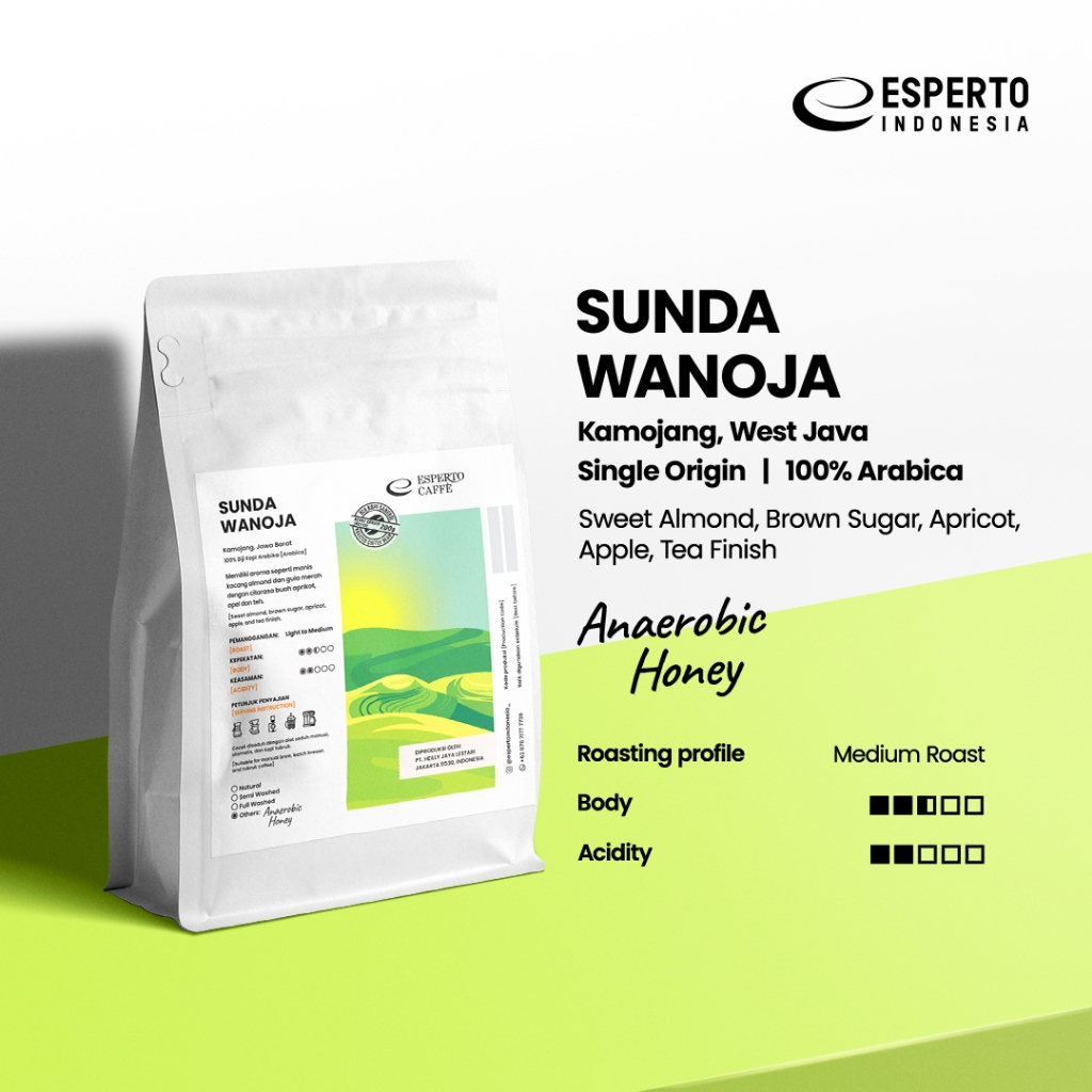 

ESPERTO SINGLE ORIGIN SUNDA WANOJA KAMOJANG ANAEROBIC HONEY 200gr