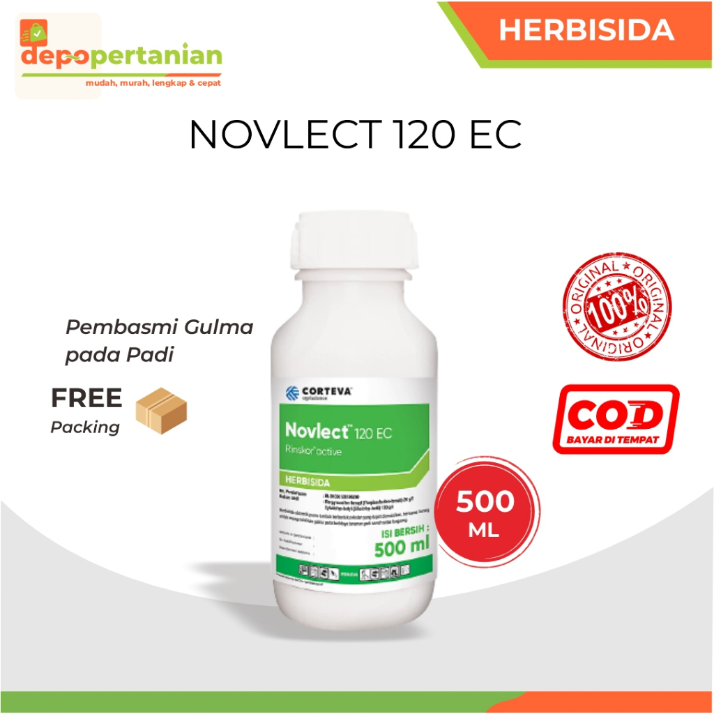 Depo Pertanian - Novlect 120 EC 500ml Herbisida Sistemik Selektif Obat Pembasmi Gulma Rumput Padi Co